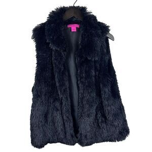 Betsy Johnson faux fur vest size L